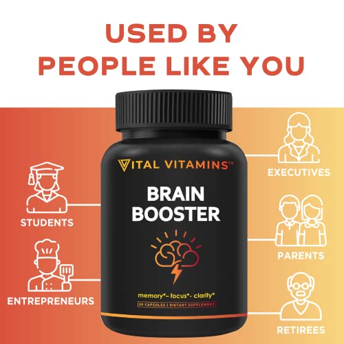 Vital Vitamins Brain Booster Memory, Focus, & Concentration