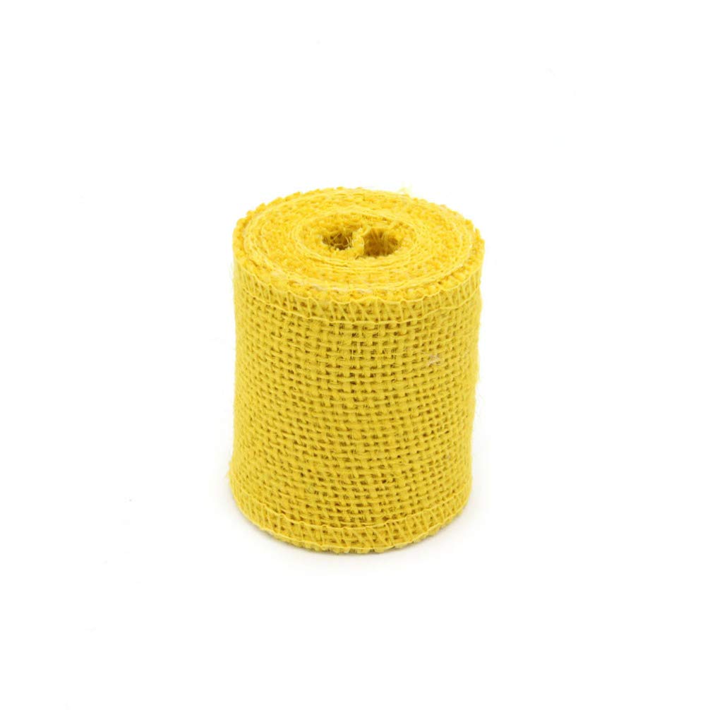 Burlap Ribbon Hessian Ribbon 2m Yellow Crafts Ribbons for Christmas Wedding