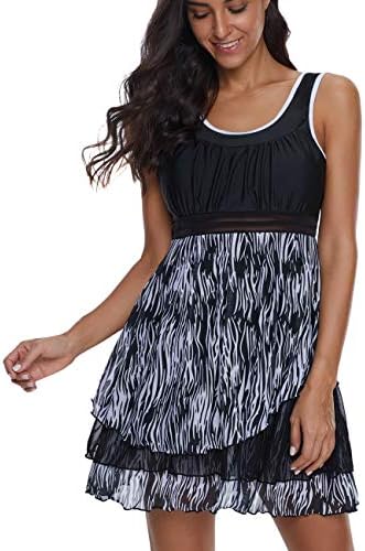 Swimsuit for Women Tommy Control Swimdress Plus Size Tankini Set with Shorts Swimwear