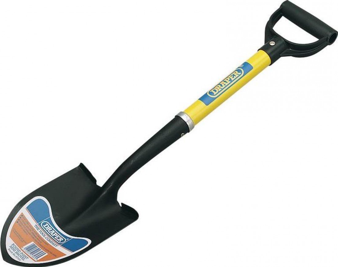 Draper 57569 Mini Round Point Shovel with Fibreglass Shaft, Blue