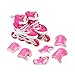 Tuko Adjustable Inline Skates for Girls with Protective Pads (Little kid 12M/13M/1M)