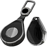 K LAKEY Metal Key Fob Cover,Compatible with Harley Davidson Fatboy Heritage Classic Standard RoadKing Ultra Classic Electra Glide V-Rod Sportster Key Fob,Alloy Armor TPU Key Fob Case Black