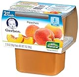 Gerber 2nd Foods Peaches, 2-Count, 3.5-Ounce Tubs (Pack of 8)