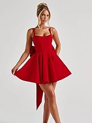 ouhati Short Satin Spaghetti Straps Homecoming