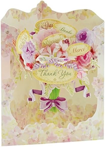 Santoro Swing Card 3D Pop Out, 6 x 8-Inches, Floral Thank You