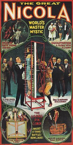 Amazon The Great Nicola Magicianマジックマスターmystic Decapitationヴィンテージポスターrepro アートフレーム ポスター オンライン通販