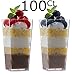 Zappy Tall Square Mini Dessert Cups - Plastic Tasting Shot Glasses, 3oz Each (100 Count)