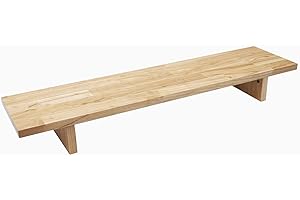 Desky Monitor Stand for Desk - Natural Rubber Wood Monitor Stand Riser - Computer Monitor Stand for Desk - Desk Monitor Stand