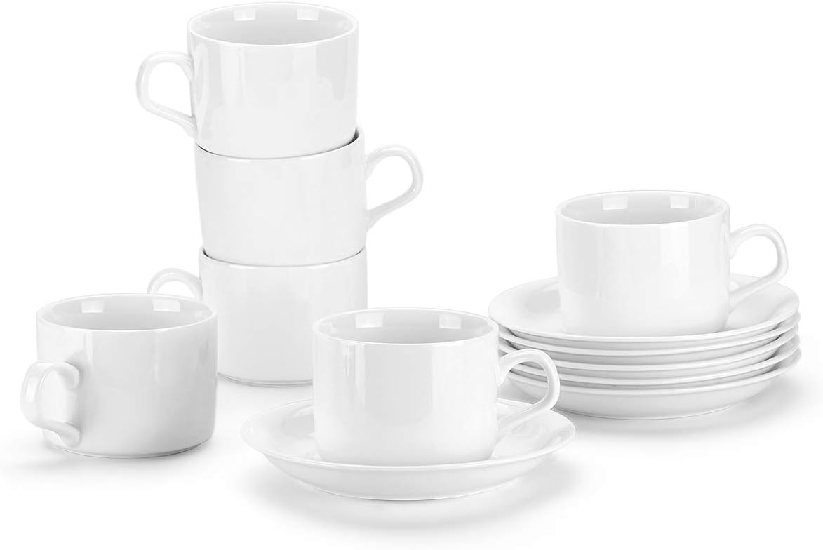 Amazon Com Miware 5 Ounce Porcelain Coffee Cups With Saucers