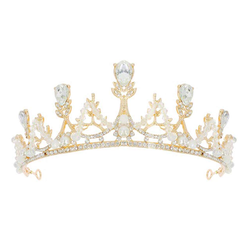 Queen Crown Pearl Tiara Wedding Queen Princess Crown for