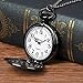 Alisena Black Personalized Fashion Retro Lettering Pattern Steampunk Retro Vintage Quartz Necklace Pendant Pocket Watch