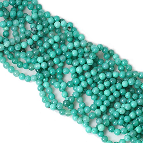 Qiwan 60PCS 6mm Natural Peacock Agate Gemstone Gem Round Loose Beads for Jewelry Making 1 Strand 15"