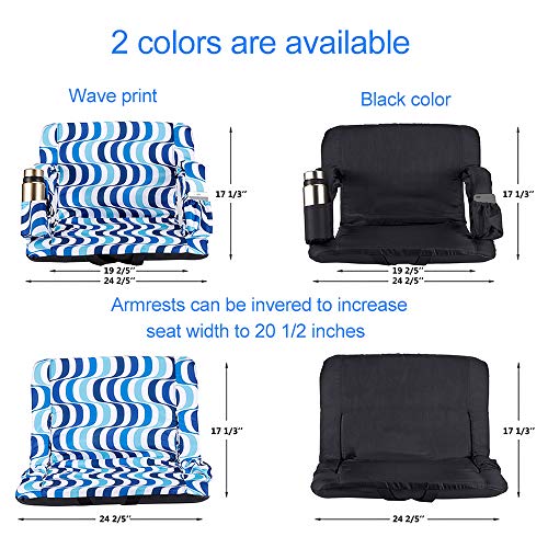 image for Hishine Portable Stadium Seat Foldable Chair for Bleasher Recliner Cha