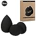 Rioa Cosmetics Beauty Sponge Blender - Latex Free and Vegan Makeup Sponge - For Powder, Cream or Liquid Application - Two Piece (Black)