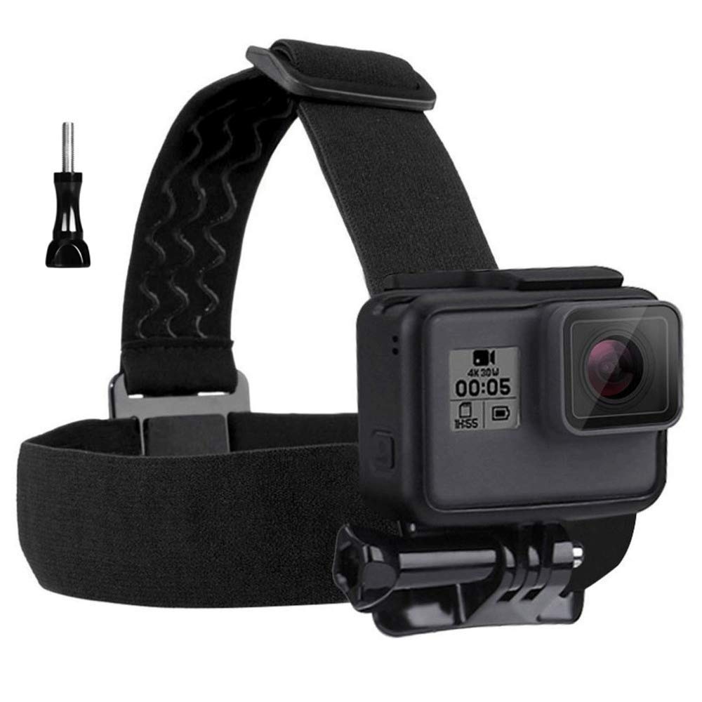 Eyeon Head Strap Mount Head Band Head Belt with J Hook and Screw Head Kit for GoPro Hero 7/6/5/4/3, Hero 2018, Xiaomi YI, SJCAM, Campark, Victure, Crosstour, Apeman Action Camera