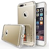 iPhone 7 Plus Mirror Case for Women Girl, Q-Shox [Gold] [Love Series] Luxury Makeup Soft Flexible Case for iPhone 7 Plus