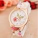 COOKI Womens Flower Watches, Unique Analog Fashion Clearance Lady Watches Female Watches Casual Wrist Watches for Women,Round Dial Case Comfortable Silicone Watch-H17 (Pink)
