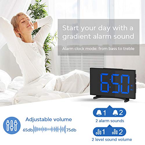 YISSVIC Digital Alarm Clocks for Bedrooms 6.5 Inches LED Clock with Separate Snooze Button 6