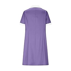 Womens Housekeeping Maid Uniform Dress Button Down