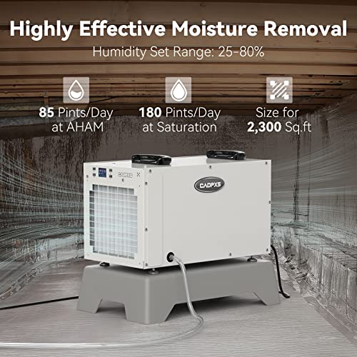 CADPXS Commercial Dehumidifiers with Pump, 180 PPD Crawl Space