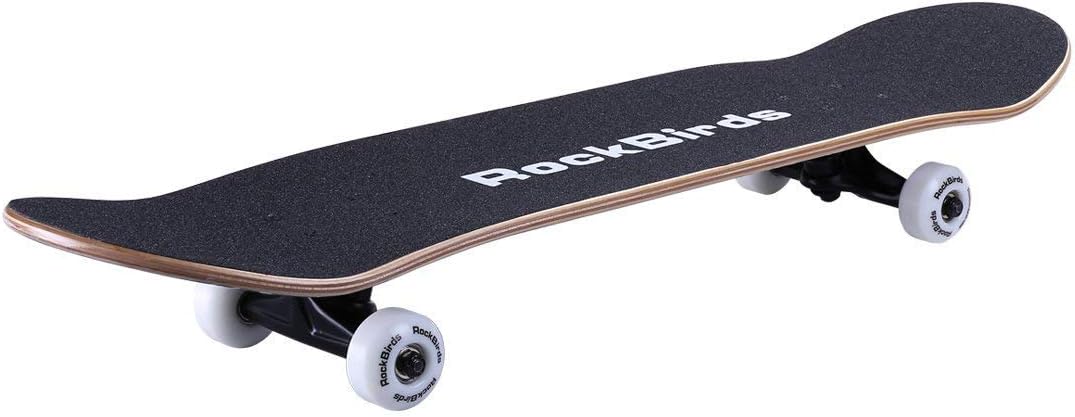 RockBirds Skateboards, 31'' Pro Complete Skateboard, 7 Layer Canadian Maple Skateboard Deck for Extreme Sports and Outdoors