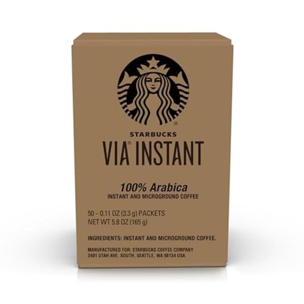 STARBUCKS VIA INSTANT COFFEE, DARK ROAST COFFEE, ITALIAN ROAST, 100% ARABICA, 1 BOX (50 PACKETS)