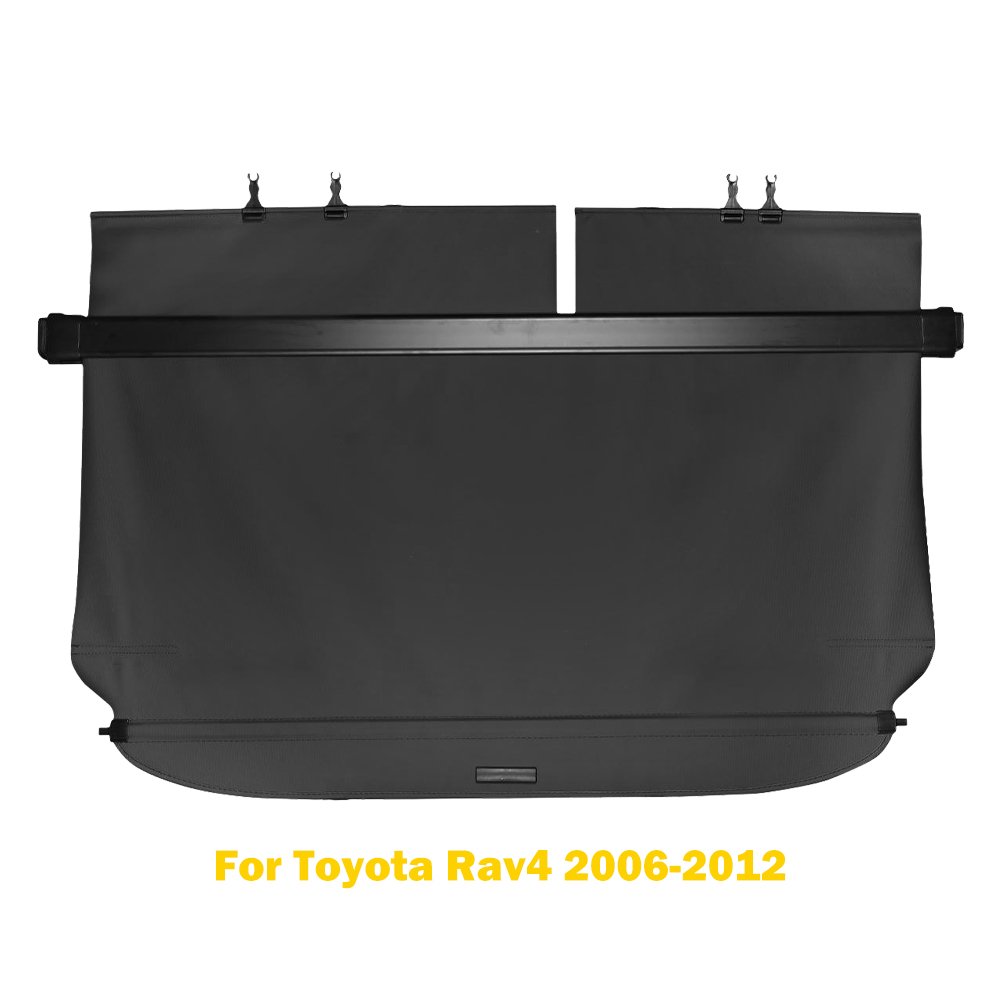 AUXMART Cargo Cover Retractable Tonneau Cover for Toyota Rav4 2006 2007 2008 2009 2010 2011 2012 Black