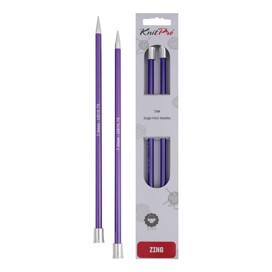 KnitPro Zing Single Pointed Needles 12" (30cm) | 7.00mm — image 1