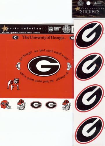 Sports Solution The University of Georgia Bulldogs UGA 18 Piece Custom Package of Officially Licensed Collegiate College Stickers, Cardstock Frames &amp; Die Cuts