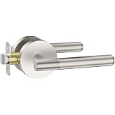 Asidrama 1 Pack Brushed Satin Nickel Passage Interior Door Handles | Keyless Passage,Fits 1-3/8"-1-3/4" Doors,Adj. 2-3/8"-2-3/4" Latch,Heavy-duty Zinc,Easy DIY Setup