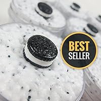 Oreo Floam Slime (scented) with Cute Cookie Charm - Slime with Foam Balls/Beads 4oz - Made in USA