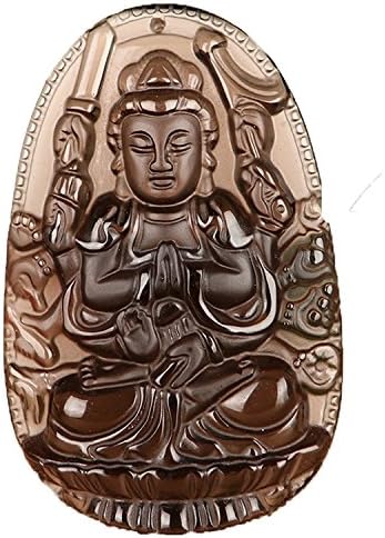 c1lint7785631Natural ice kind of Obsidian S Kwan-yin Guan Yin Goddess Bodhisattva Buddha Statue necklace pendant