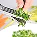 Herb Scissors - with Kitchen Gadgets Retail Package - Multipurpose Kitchen Shears - 5 Extremely Sharp Stainless Steel Blades - Handy Cleaning Comb - Multi Blade - Time-Saving - Chop Herbs