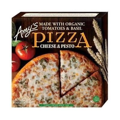 Amy's Cheese Pesto Pizza with Whole Wheat Crust, Organic, 14-Ounce Boxes (Pack of 8)