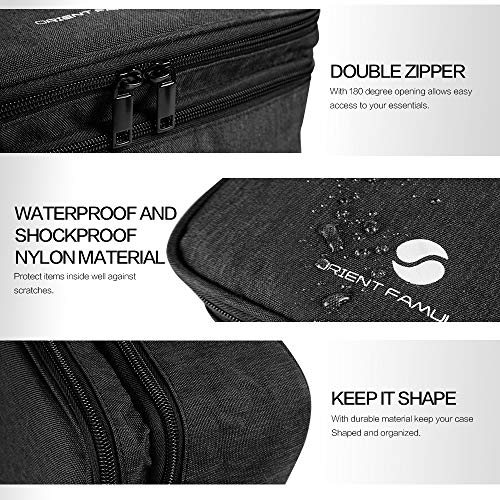 Travel Electronics Organizer, Waterproof Cable Organizer Bag for Electronic Accessories Double Layer Large Shockproof Cable Storage Bag for Cord, Hard Disk, Charger, Tablet(Up to iPad 10.5 inch)-Black - Thumbnail 2