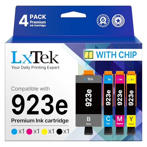 923XL 923e 923 Ink Cartridges (with Chip) Replacement for HP 923XL Ink Cartridges Combo Pack for OfficeJet Pro 8135e 8130e 8139e 8138e 8122e 8120 8124e 8125e 8130 8132e 8134e Printer, 4 Pack