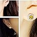 18K White Gold Plated Round-Cut CZ Sterling Silver 10mm Cushion Diamond Engagement Stud Earrings Yellow