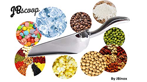Metal Ice Scoop Stainless Steel, Popcorn Scoop 12 Oz Dog Food Scoop Popcorn for Party Wedding, Heavy Duty Dishwasher Safe - Thumbnail 3