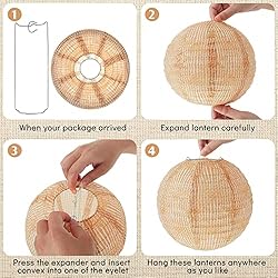 Burlap Paper Lanterns Round Chinese Paper Lanterns