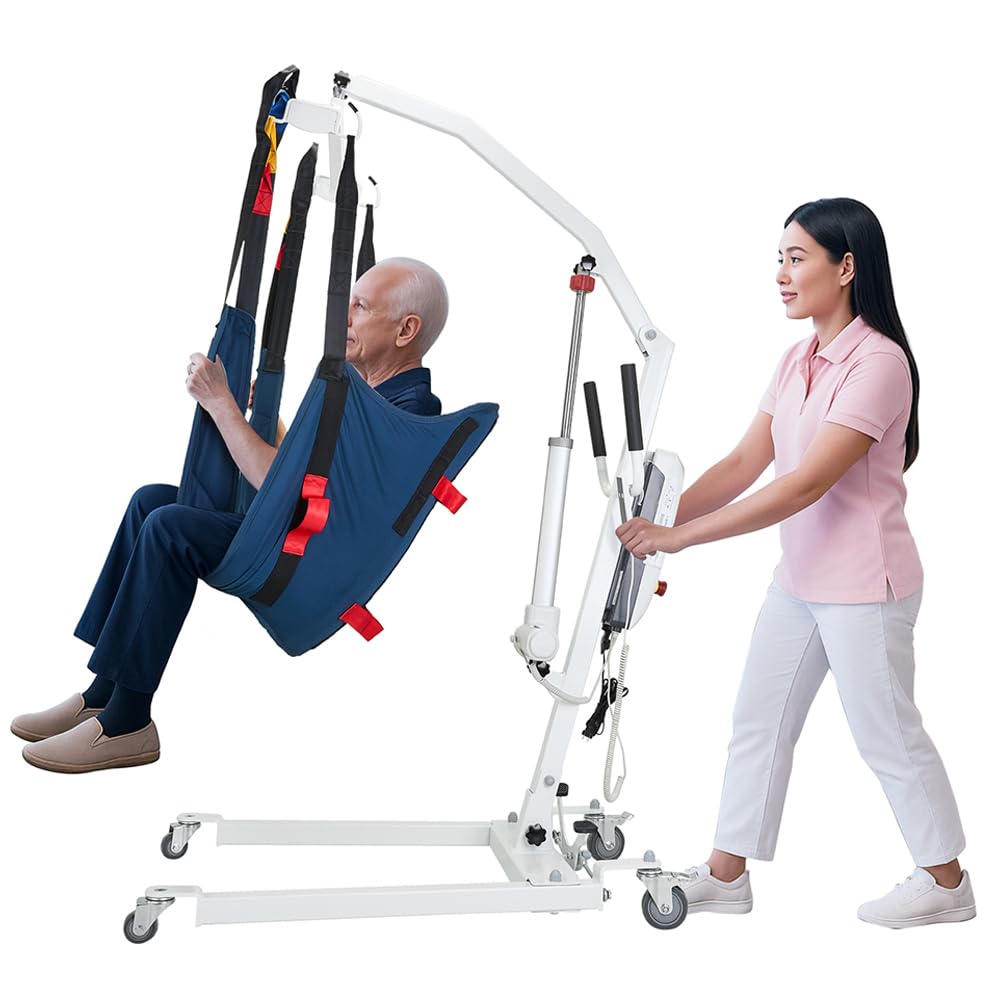 Photo 1 of Coisioke Electric Patient Lift Premium Aluminum Folding Electric Patient Lift for Home Travel and Healthcare Efficient 440lbs Electric Body Lightweight Transfer Lift
