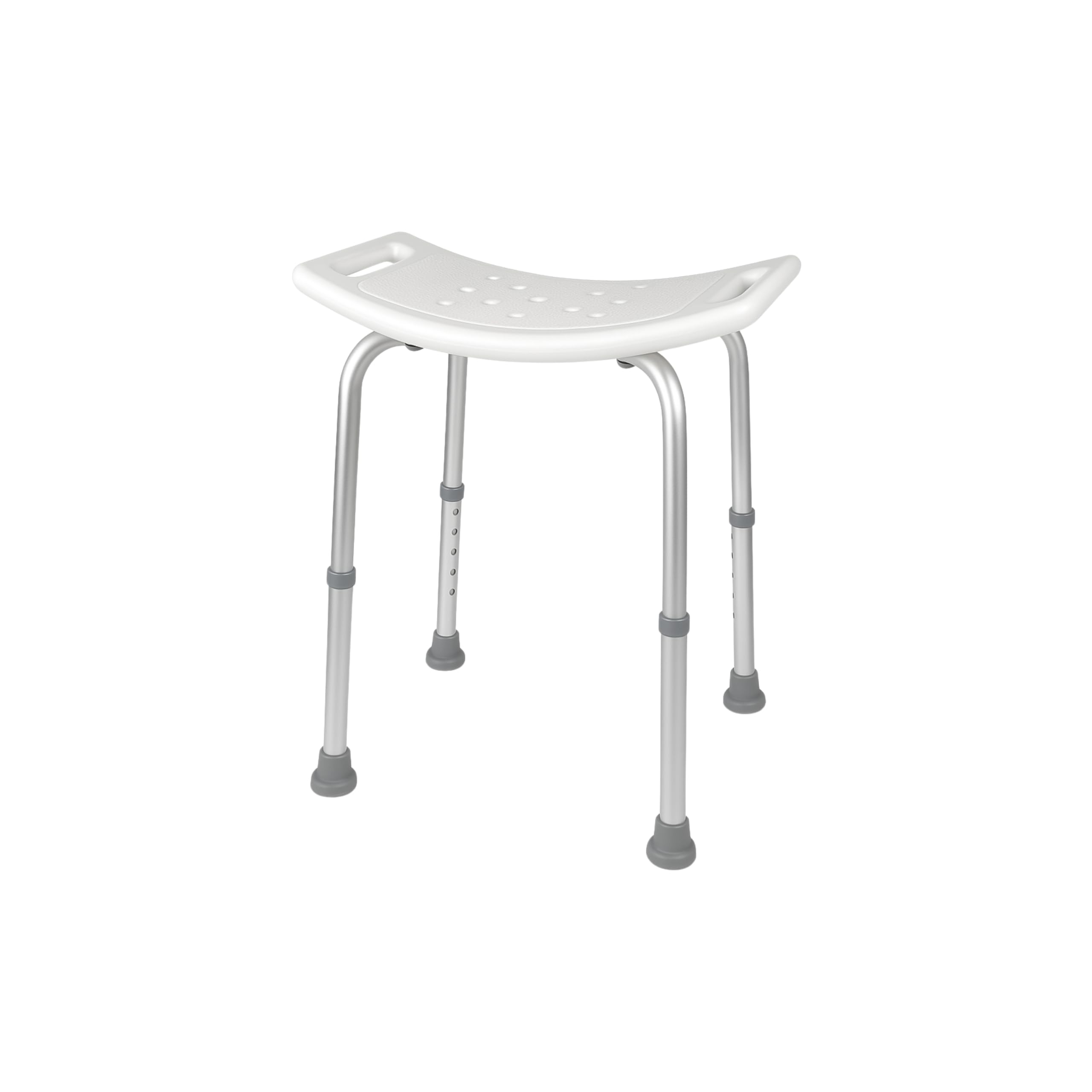 Mobiclinic Bath and Shower Stool, Adjustable Height, Non-Slip and Ergonomic Seat, Aluminium and PVC, Model: San Fermín