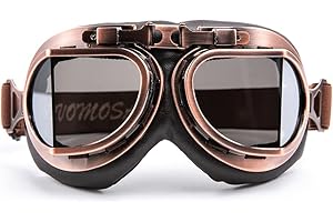evomosa Motorcycle Goggles Vintage Pilot Style Cruiser Scooter Goggle Outdoor Sand Goggles Bike Racer Cruiser Touring Eyewear for Half Helmet