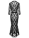 Meaneor Women's Plus Size V Neck Lace Empire Waist Long Evening Party Dresses (L-4XL)