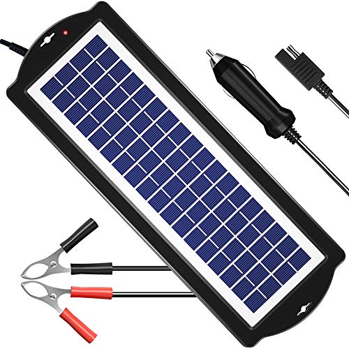 POWISER 3.5W Solar Battery Charger 12V Solar Powered Battery maintainer