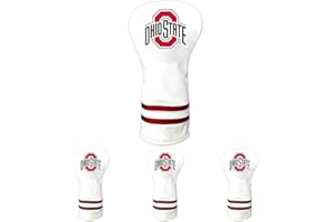 Team Golf NCAA White Vintage Driver Golf Club Headcover, Form Fitting Design, Retro Design