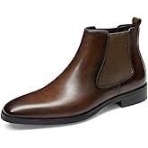 GIFENNSE Mens Chelsea Boots Leather Dress Boots for Men