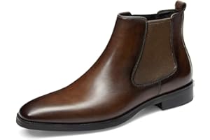 GIFENNSE Mens Chelsea Boots Leather Dress Boots for Men