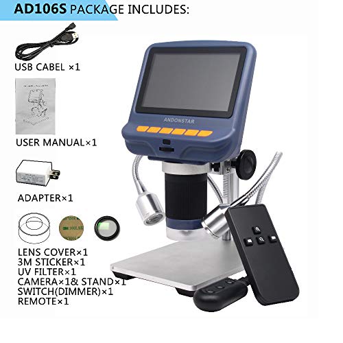 Andonstar AD106S Digitales USB-Mikroskop, 10,9 cm (4,3 Zoll) Bildschirmmikroskop für Löt-/PCB/Uhr/Telefon-Reparaturwerkzeuge, mit Ständer und IR-Fernbedienung – Bild 8