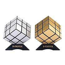 D-FantiX Shengshou Mirror Cube 3x3 Speed Cube Bundle Puzzle Silver Golden Pack of 2