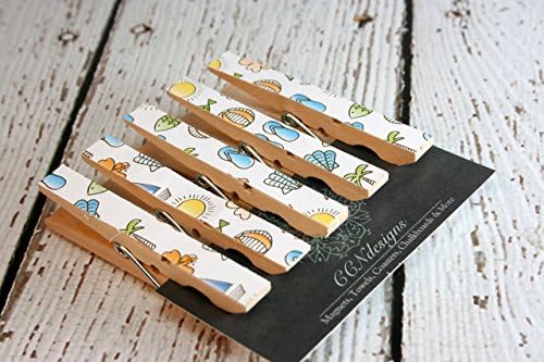 Beach Theme Clothespin Magnet Set